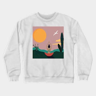 yoga is designed with views. Crewneck Sweatshirt